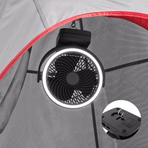 Alternative view of Ventilador de mesa de 7" y 4 velocidades recargable con luz LED -Mainstays