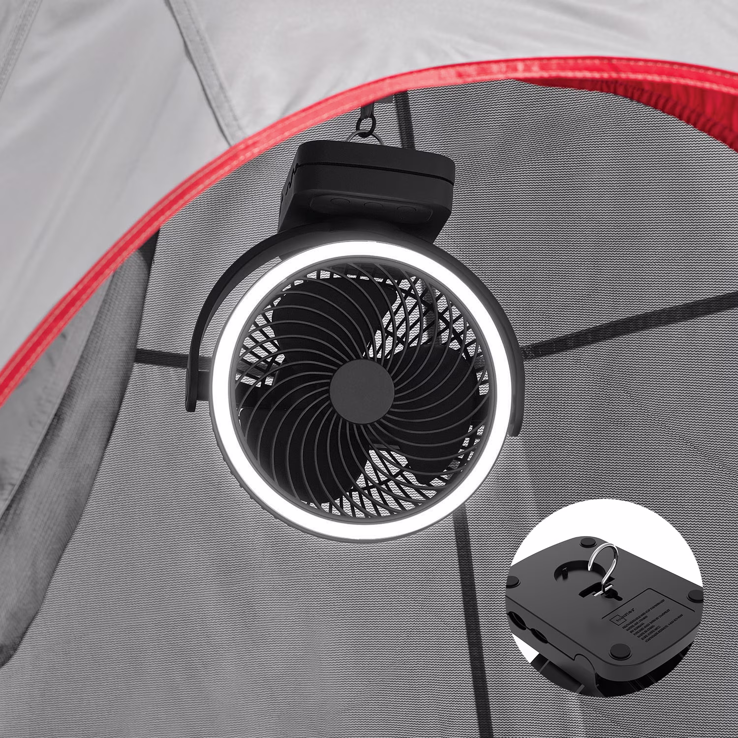 Ventilador de mesa de 7" y 4 velocidades recargable con luz LED -Mainstays - Imagen 2