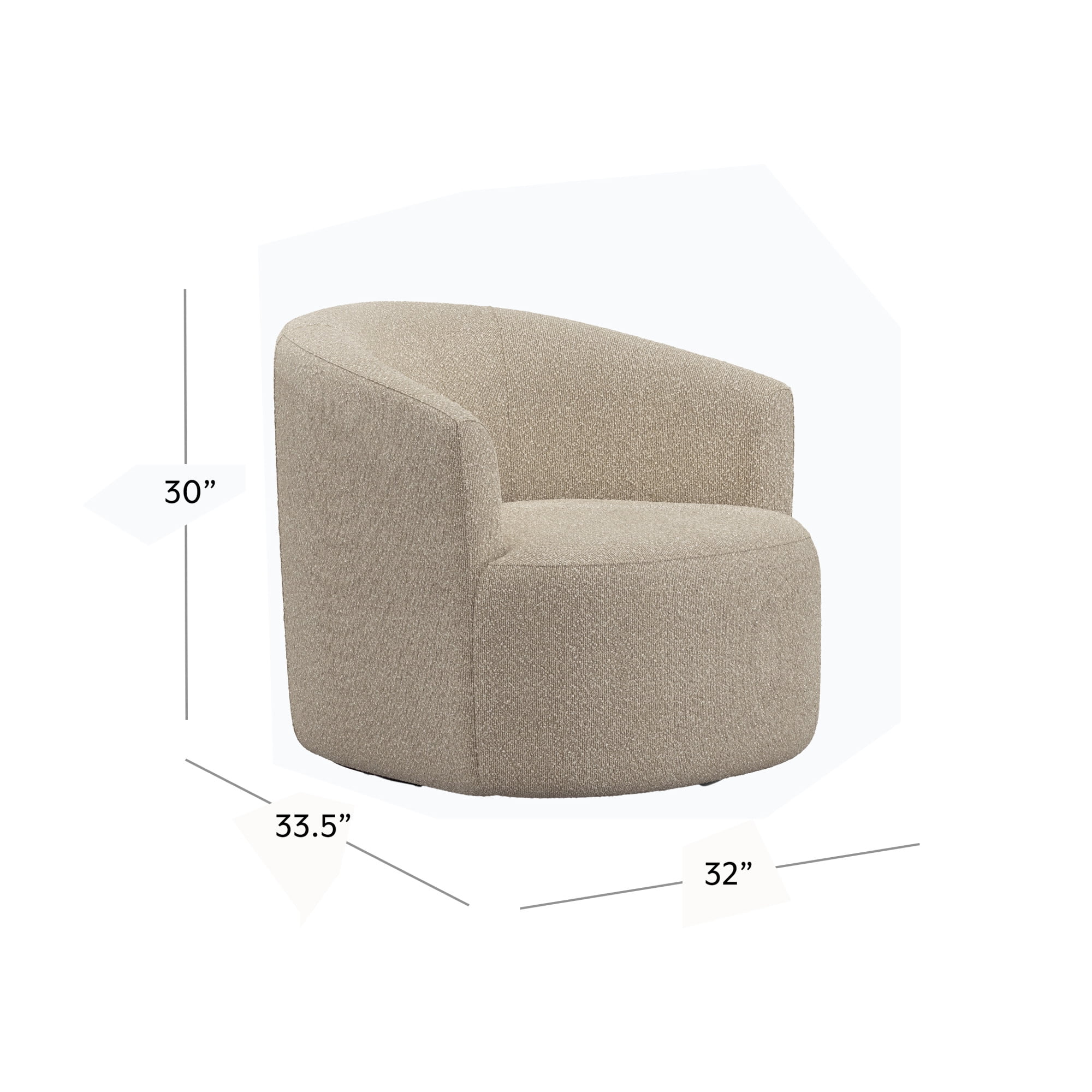 Sillón giratorio de Bouclé color topo -Mainstays - Imagen 4