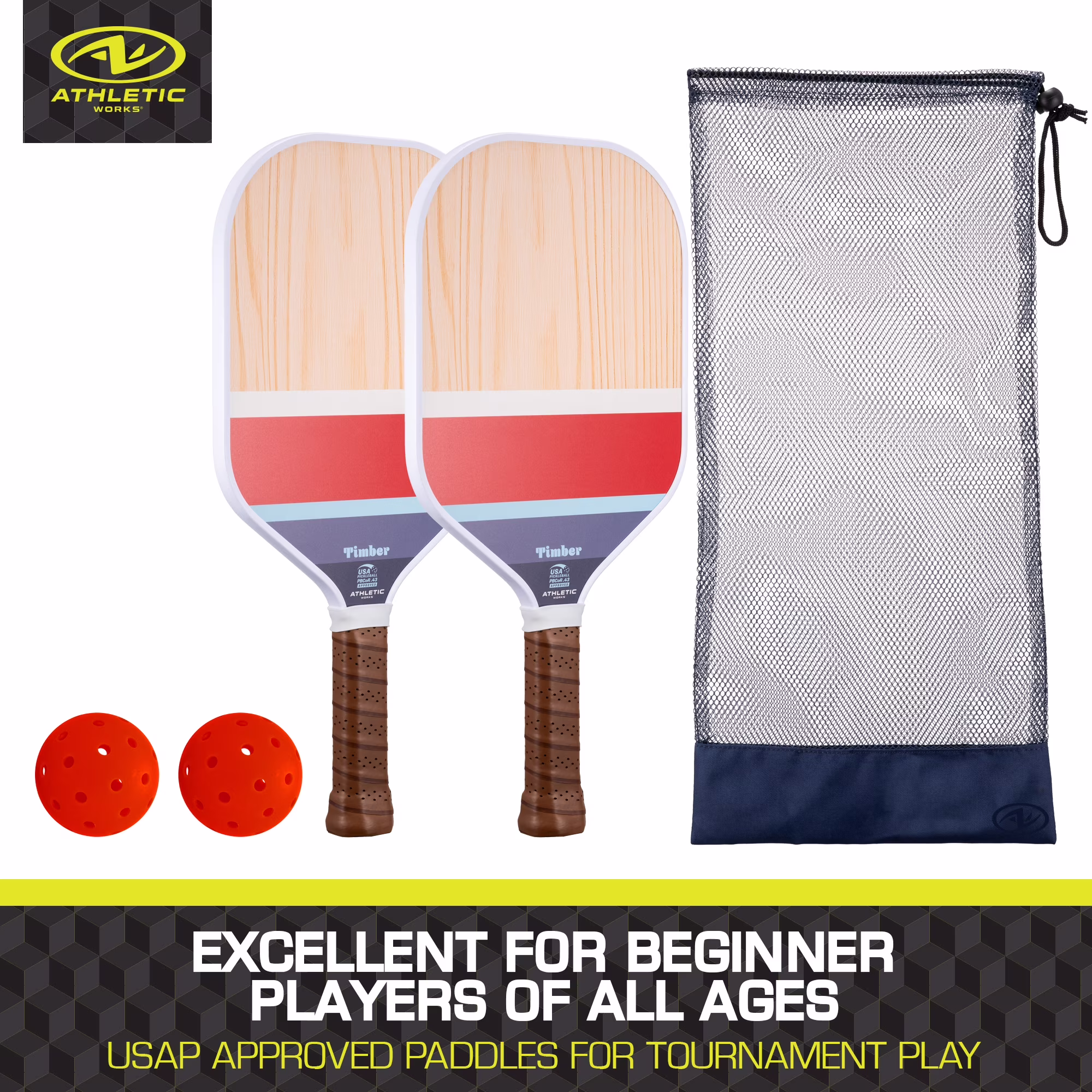 Set de Juego Pickleball de madera -Athletic Works - Imagen 2