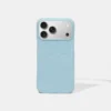 Funda de piel de cocodrilo azul claro para iPhone 17 Pro Max