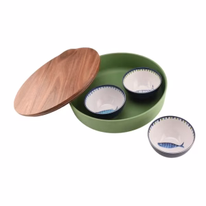 Juego de Tazones con tapa de madera - Beautiful