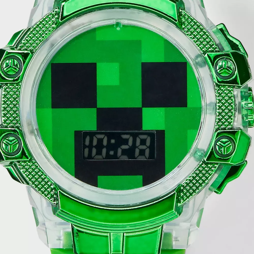 Reloj digital, color verde para niños con diseño de Creeper -Minecraft - Imagen 2