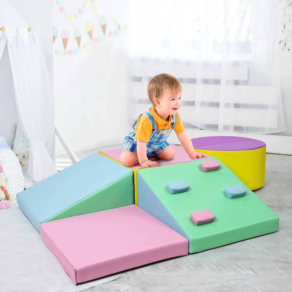 Juego de 6 bloques de espuma de escalado para bebés -Generic - Imagen 6