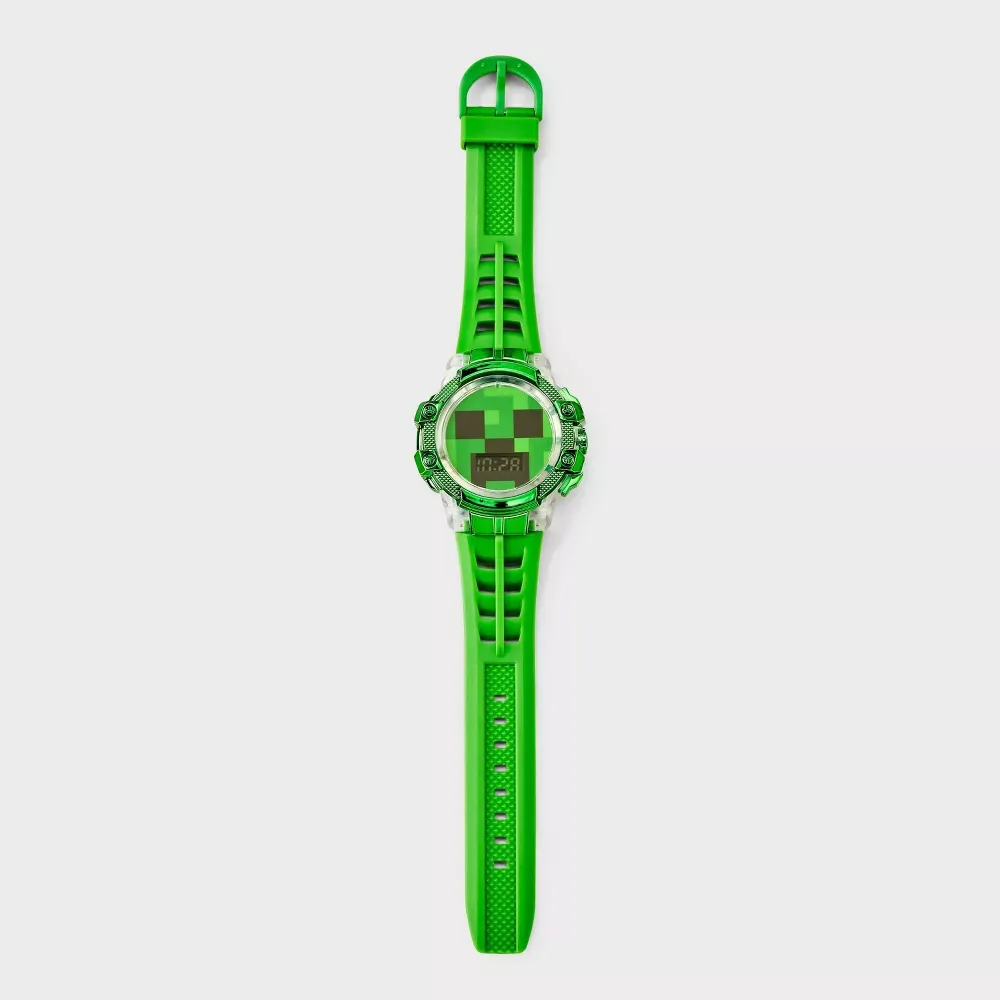 Reloj digital, color verde para niños con diseño de Creeper -Minecraft - Imagen 3