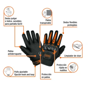 Alternative view of Guante con protección para motociclista talla M -Trupper