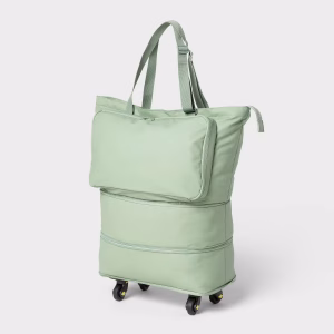 Bolsa plegable con ruedas color verde -Brightroom