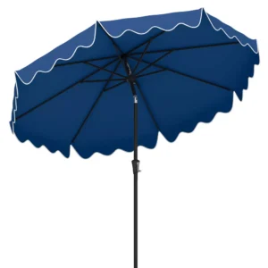 Sombrilla de 9 pies con dos niveles y toldo protector solar, color azul marino -Costway