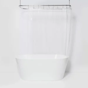 Cortina de baño transparente de 180.3 x 180.3 cm -Threshold