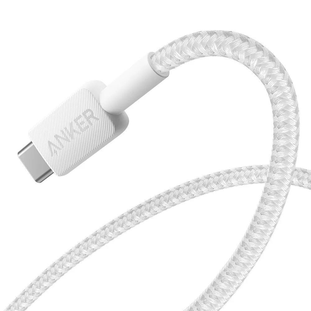 Cable trenzado USB-A a USB-C de 1,8 m color blanco -Anker - Imagen 2