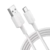 Cable trenzado USB-A a USB-C de 1,8 m color blanco -Anker