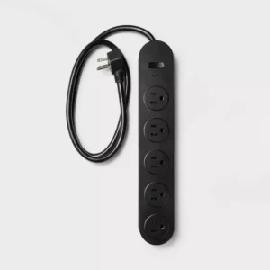 Protector contra sobretensiones de 5 tomas con cable de 90 cm (3 pies) - heyday