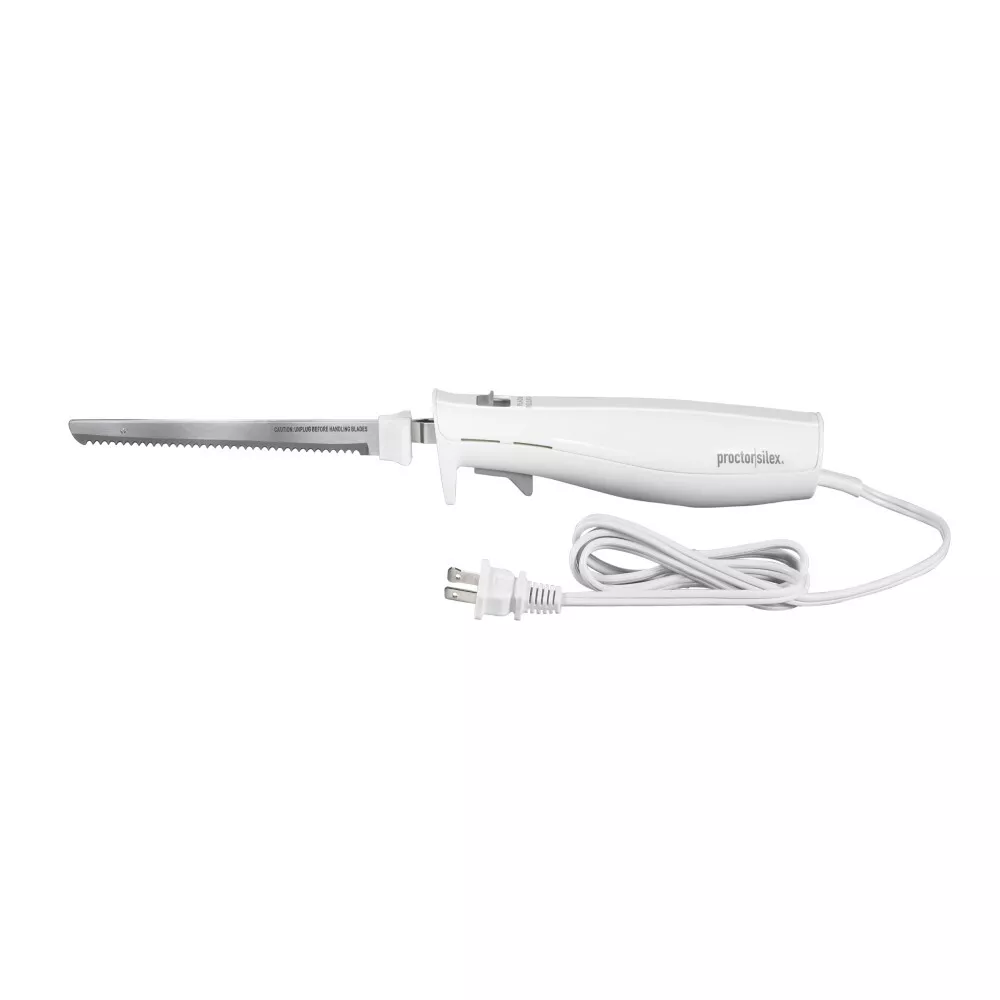 Cuchillo de sierra electrico, color blanco de 46 cm de largo -Proctor Silex