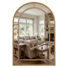 Espejo de pared arqueado con marco dorado de 36" x 24"  -Costway