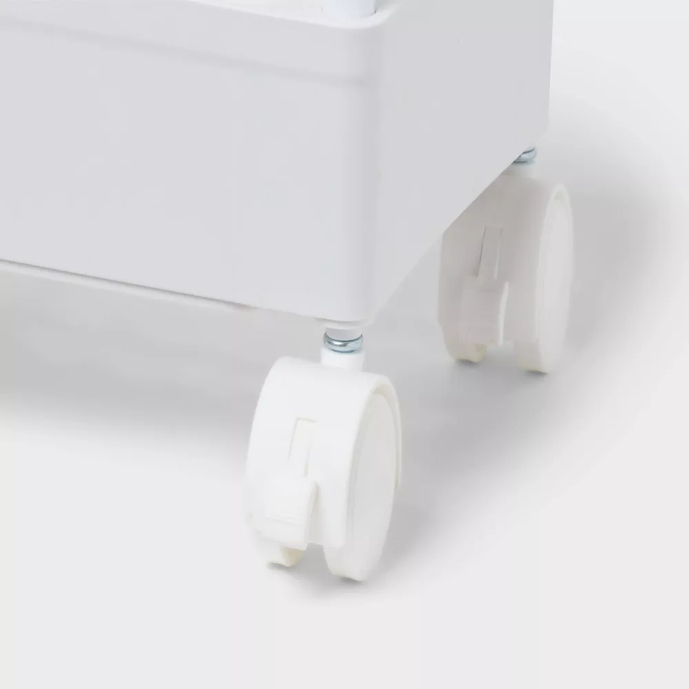 Carrito de almacenamiento con ruedas y accesorios, color blanco - Brightroom - Imagen 2