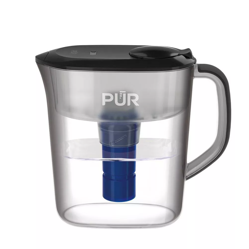Jarra de agua con sistema de filtración de 11 tazas, color humo -PUR Filtration