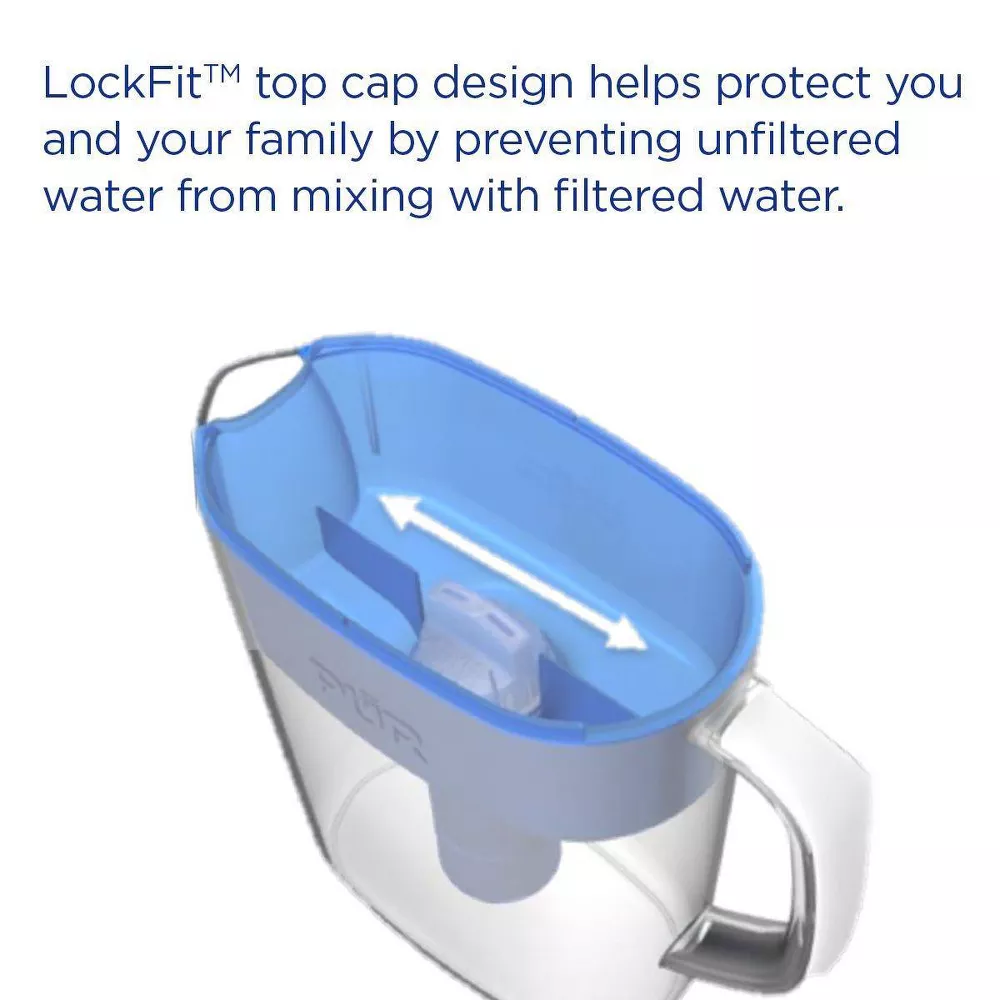 Jarra de agua con sistema de filtración de 11 tazas, color humo -PUR Filtration - Imagen 2