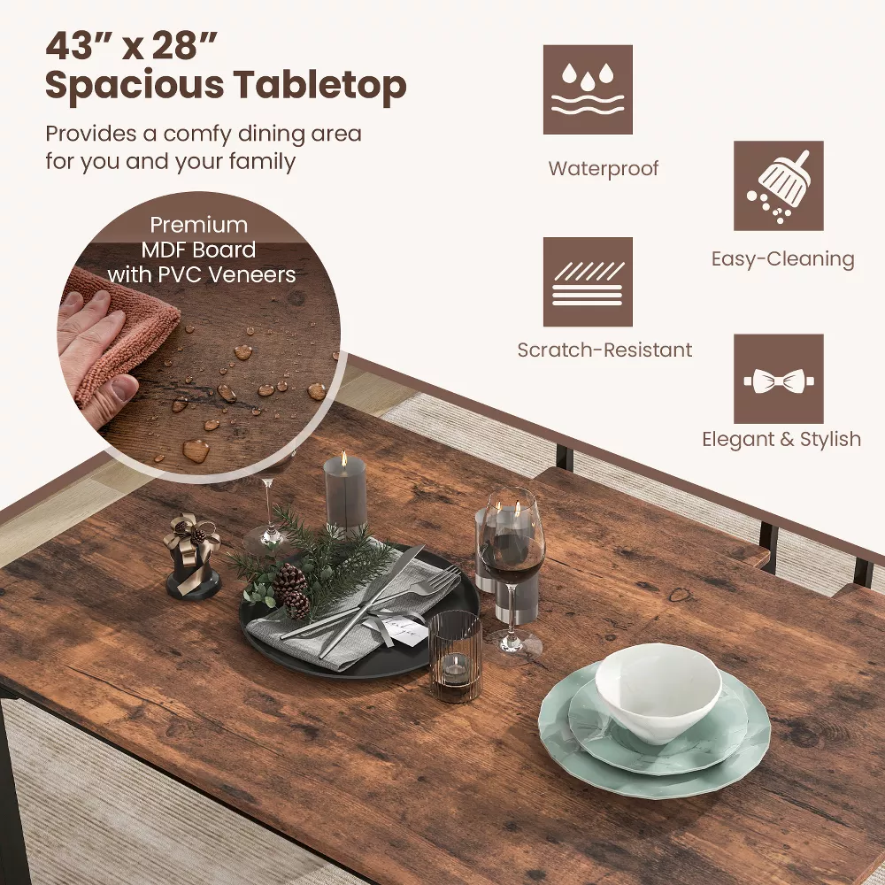 Juego de comedor de 5 piezas, estilo industrial -Costway - Imagen 5