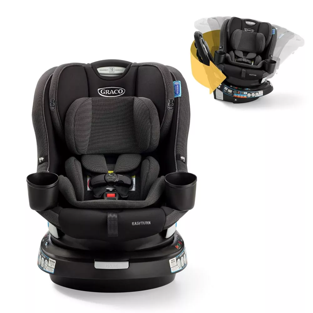 Silla para carro 2 en 1 convertible, giro 360 con inclinación ajustable y portavasos -Graco