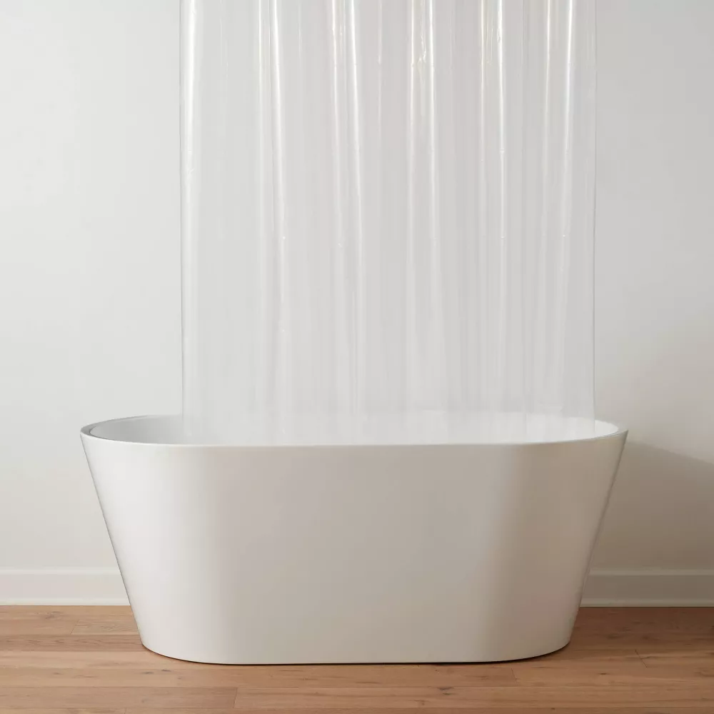 Cortina de baño color transparente de 180.3 x 180.3 cm -Threshold