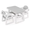 Juego de mesa y sillas infantiles de 3 piezas con bloques de construcción, color gris -Costway