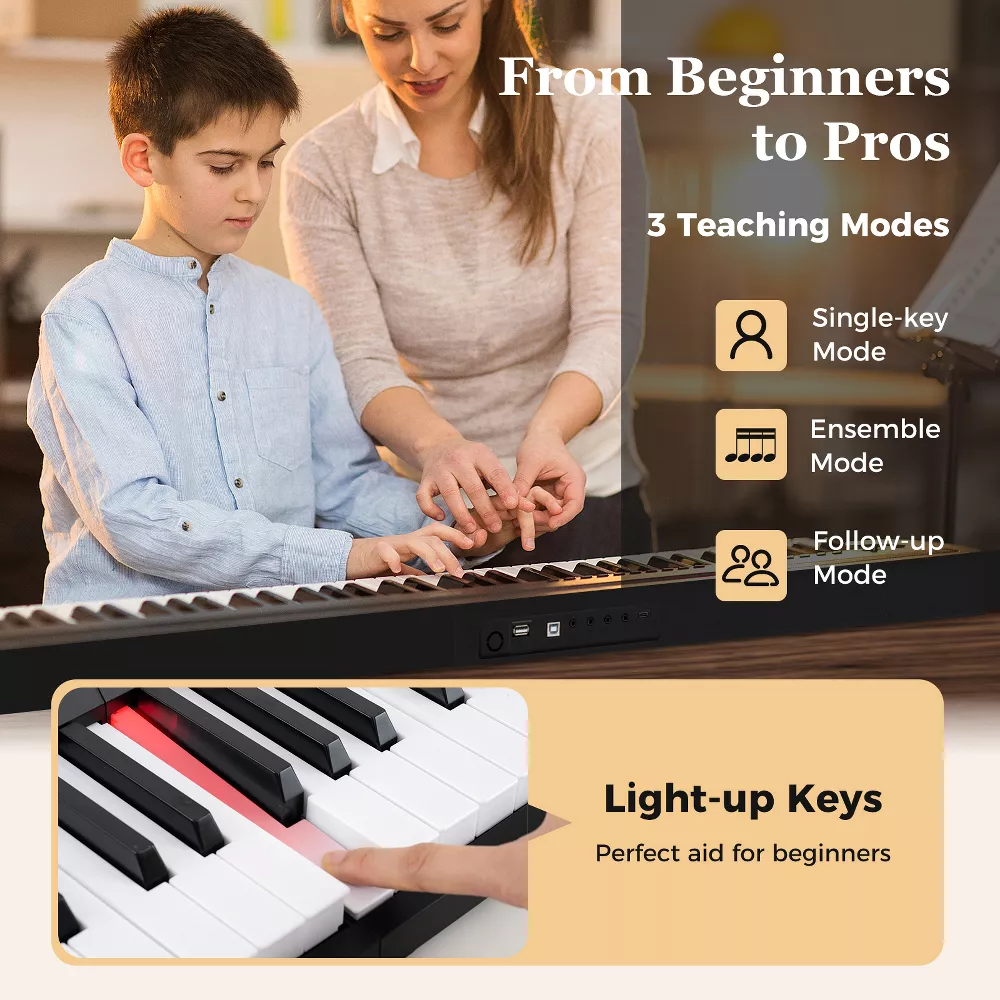 Teclado de piano plegable de 88 teclas -Costway - Imagen 4