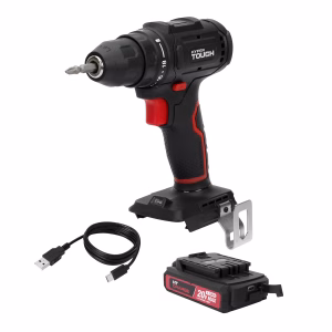 Taladro Inalámbrico sin escobillas de 20V con batería de 1.5Ah y cable de carga USB-C -Hyper Tough