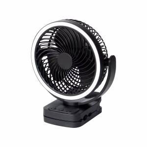 Ventilador de mesa de 7" y 4 velocidades recargable con luz LED -Mainstays