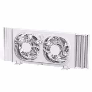 Ventilador de ventana doble, reversible de 9'' con 3 velocidades, color blanco -Mainstays
