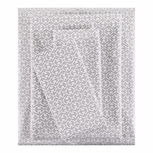 Juego de sábanas de 4 piezas tamaño Full con estampado de copos gris -Mainstays