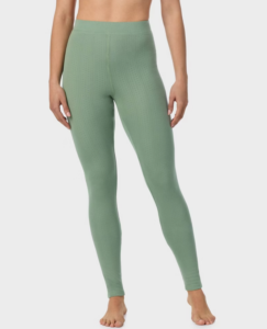 Leggins térmicos para dama talla L, color verdes con diseño invernal -Cuddl Duds
