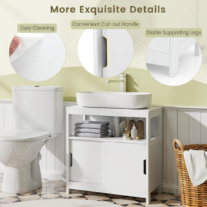 Alternative view of Mueble de almacenamiento para baño color blanco -Costway