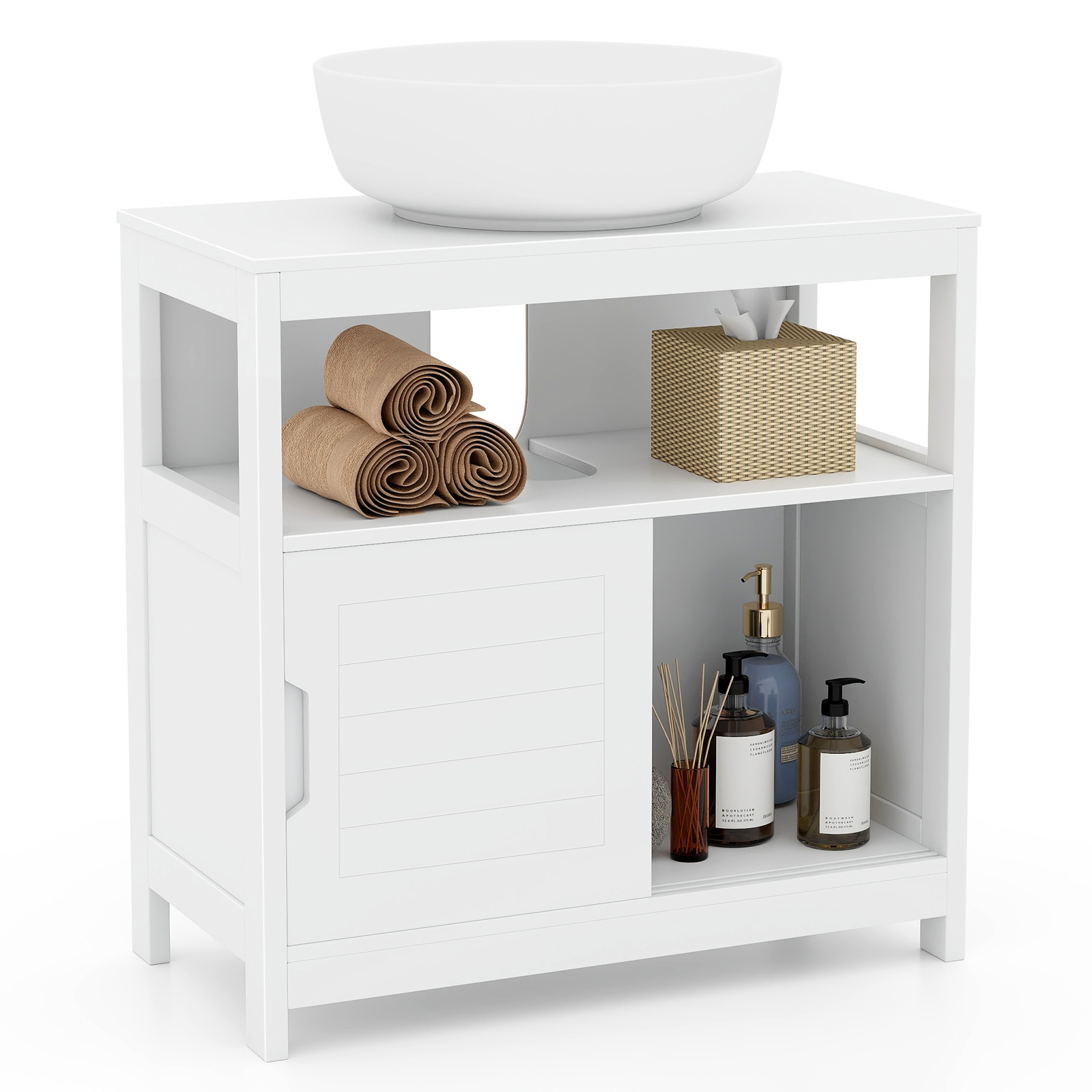 Mueble de almacenamiento para baño color blanco -Costway - Imagen 6