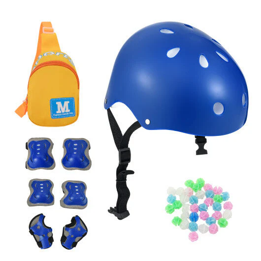 Bicicleta para niños de 16 pulgadas con casco y protección, color azul oscuro -Costway - Imagen 2