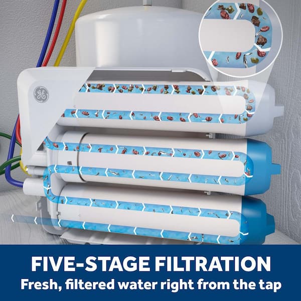 Sistema de filtración de agua por ósmosis de 5 etapas -GE - Imagen 4