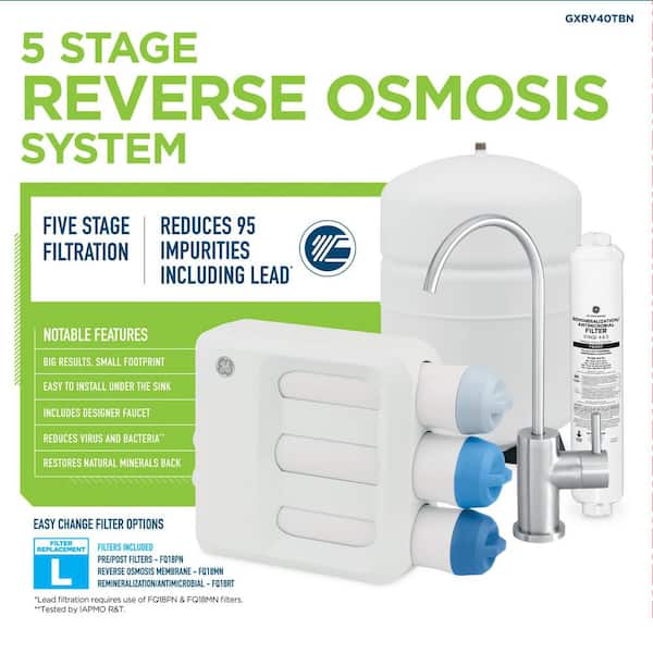 Sistema de filtración de agua por ósmosis de 5 etapas -GE - Imagen 2