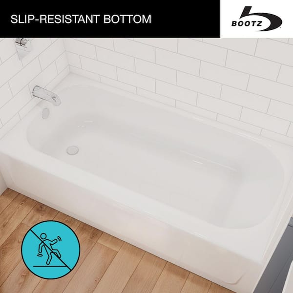 Bañera empotrable de 152 cm x 76 cm con desagüe a la izquierda, color blanco -Bootz - Imagen 5