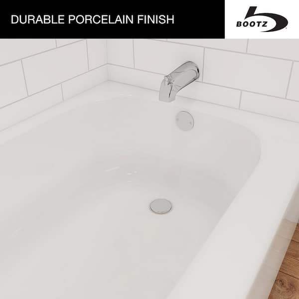 Bañera empotrable de 152 cm x 76 cm con desagüe a la izquierda, color blanco -Bootz - Imagen 4