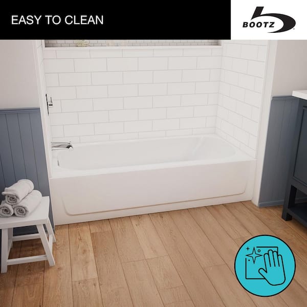 Bañera empotrable de 152 cm x 76 cm con desagüe a la izquierda, color blanco -Bootz - Imagen 3