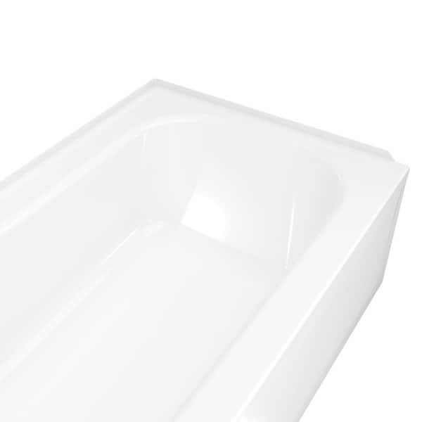 Bañera empotrable de 152 cm x 76 cm con desagüe a la izquierda, color blanco -Bootz - Imagen 9