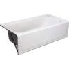 Bañera empotrable de 152 cm x 76 cm con desagüe a la izquierda, color blanco -Bootz