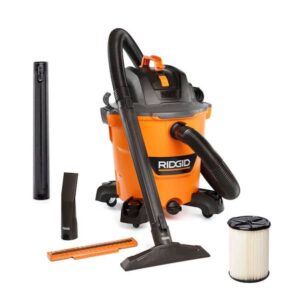 Aspiradora industrial de 12 galones, 5.0 HP de potencia máxima para uso en seco y húmedo -RIDGID