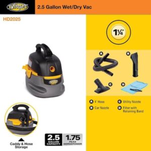 Alternative view of Aspiradora industrial de 2.5 galones, 1.75 HP de potencia máxima para uso en seco y húmedo -RIDGID