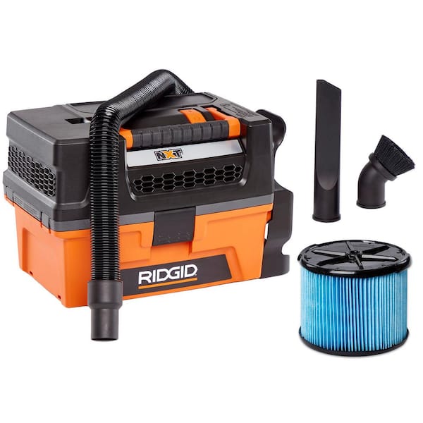 Aspiradora industrial de 3 galones, 5.0 HP de potencia máxima para uso en seco y húmedo -RIDGID