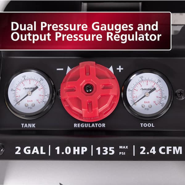 Compresor de aire portátil silencioso de 2 galones y 135 PSI -Husky - Imagen 7