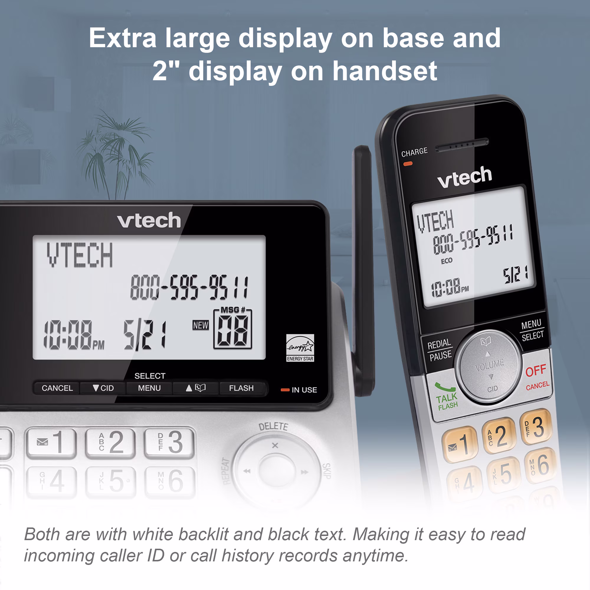 Teléfono fijo con sistema de contesta con cable/inalámbrico de alcance extendido -VTech - Imagen 5