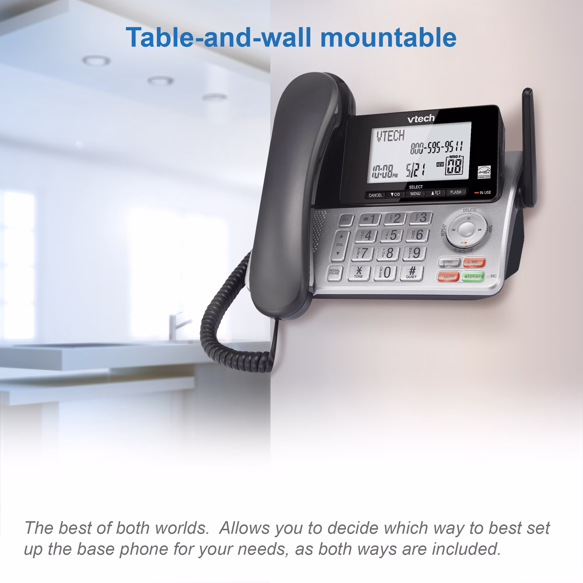 Teléfono fijo con sistema de contesta con cable/inalámbrico de alcance extendido -VTech - Imagen 6