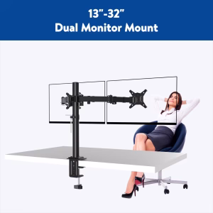 Alternative view of Soporte dual para monitores de hasta 32 pulgadas -Onn