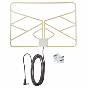 Antena de TV de interior transparente con alcance de 56 km y cable coaxial -Onn