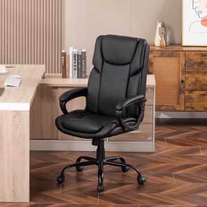 Silla de oficina ergonómica de respaldo alto de cuero -Mainstays